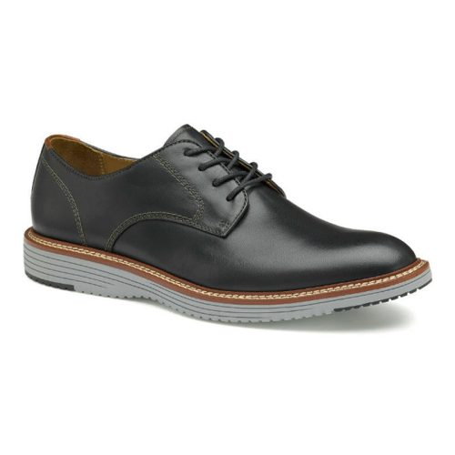 Johnston & Murphy Upton Plain Toe : Men's Black Full Grain